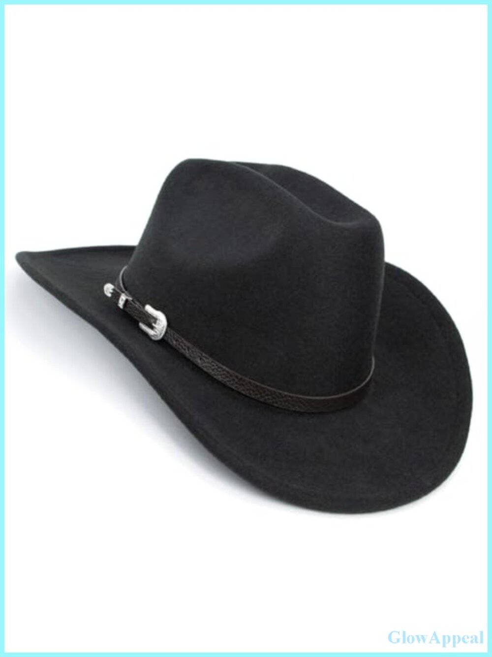 Vintage Western Cowboy Hat Wide Brim Adjustable Belt Buckle Outdoor Unisex